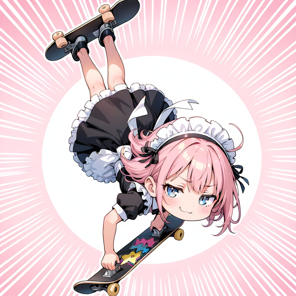 スケートボーディングメイドさん | の人気AIイラスト・グラビア