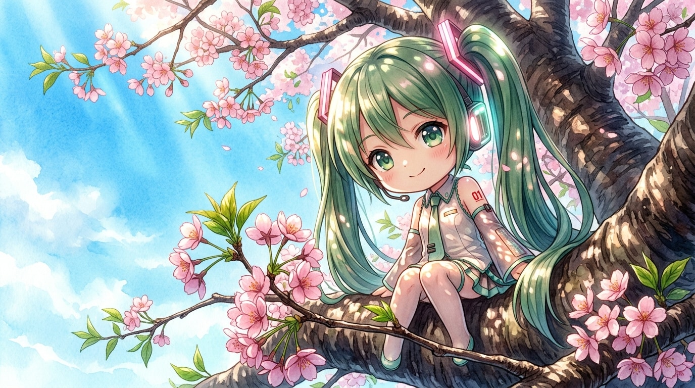 みどツイさん。桜。3月9日 #ミクの日 | の人気AIイラスト・グラビア