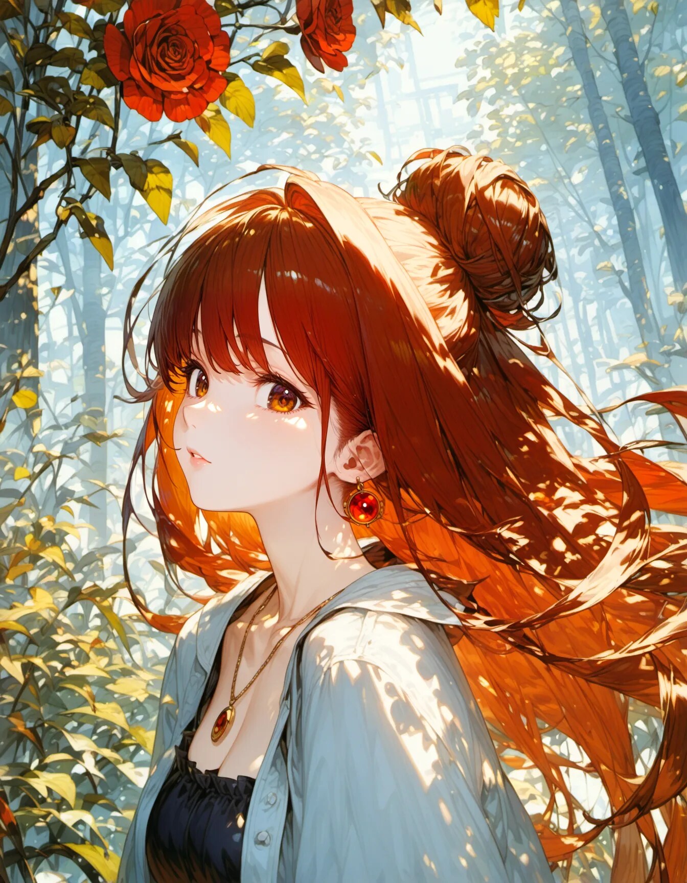 Crimson Rose in the Whispering Woods | の人気AIイラスト・グラビア
