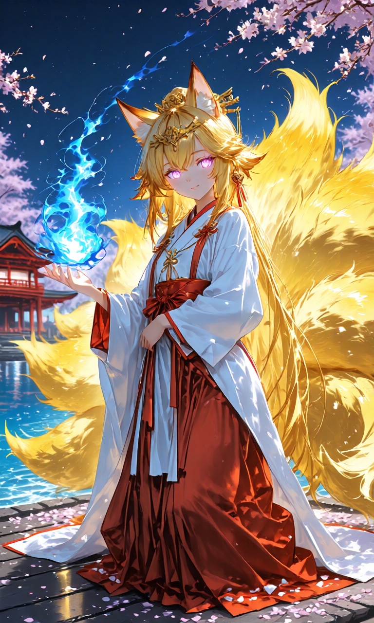 狐火 | の人気AIイラスト・グラビア