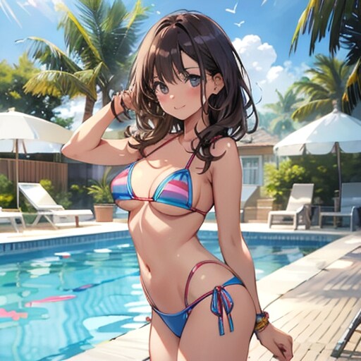 プールサイドにて