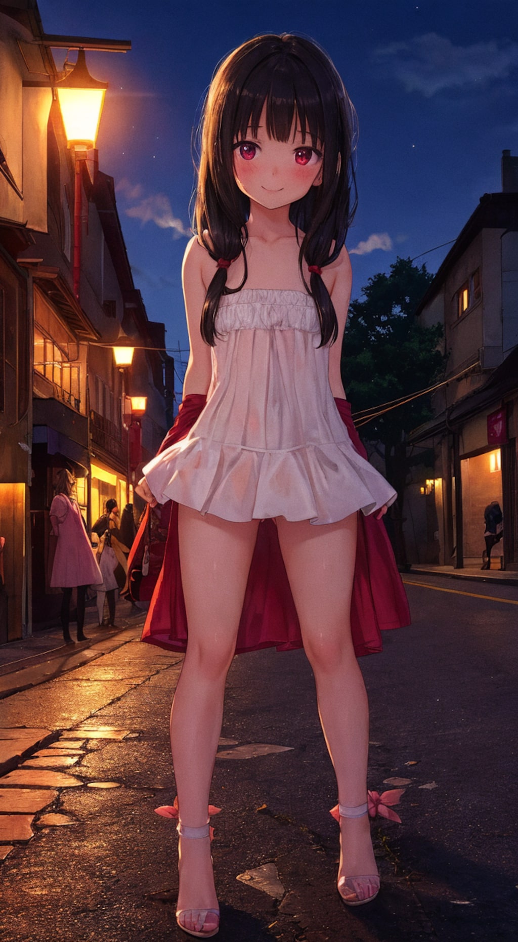 知らない街で記念撮影