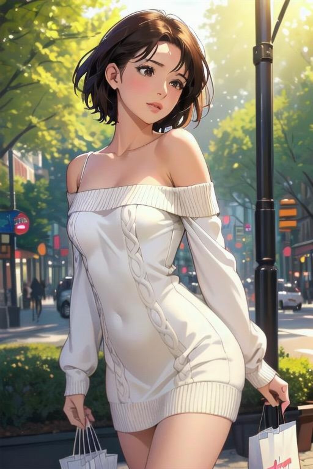 “Whispers Beneath the Sweater” ― 風の中、あなたにだけ甘える仕草 ―