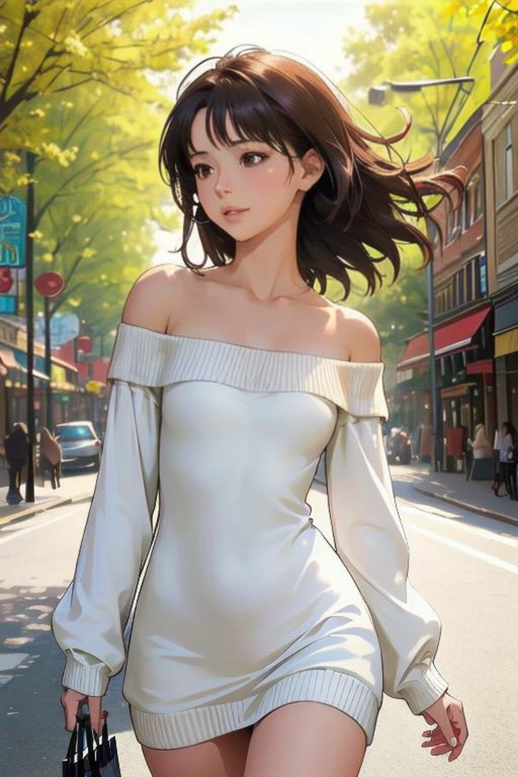 “Whispers Beneath the Sweater” ― 風の中、あなたにだけ甘える仕草 ―