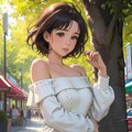 “Whispers Beneath the Sweater” ― 風の中、あなたにだけ甘える仕草 ― 4枚目
