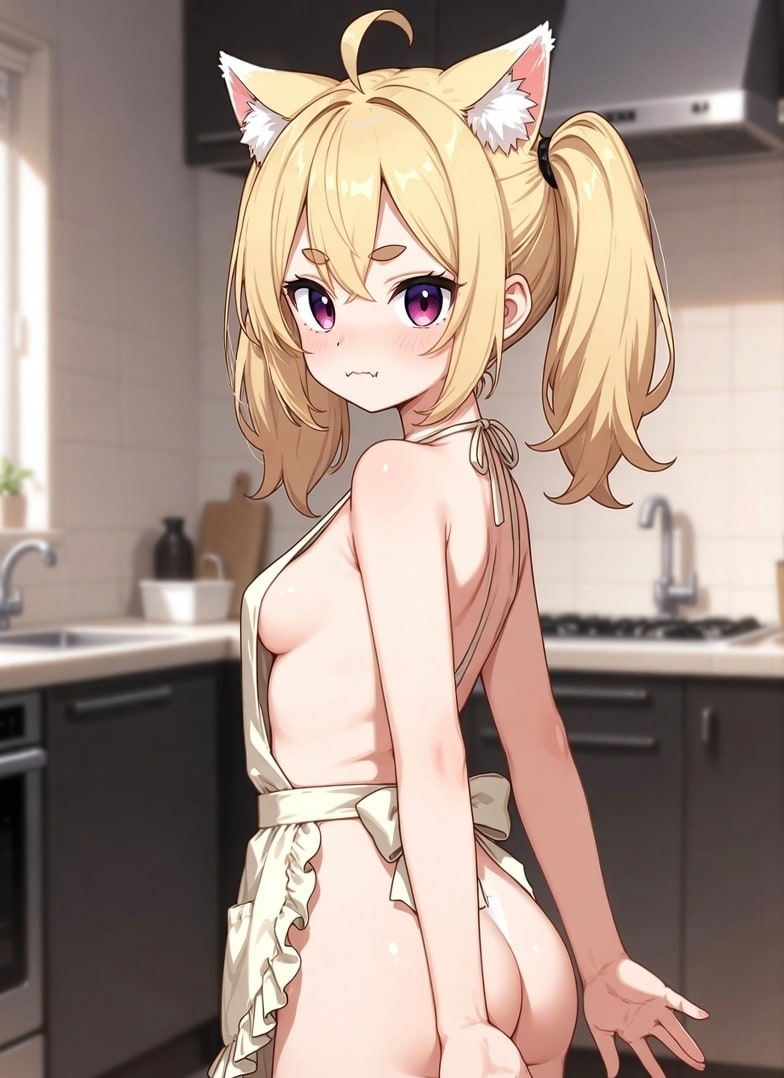 猫耳×裸エプロン