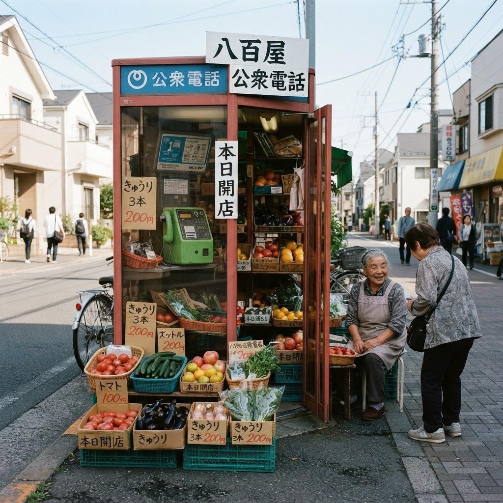 電話ボックス八百屋