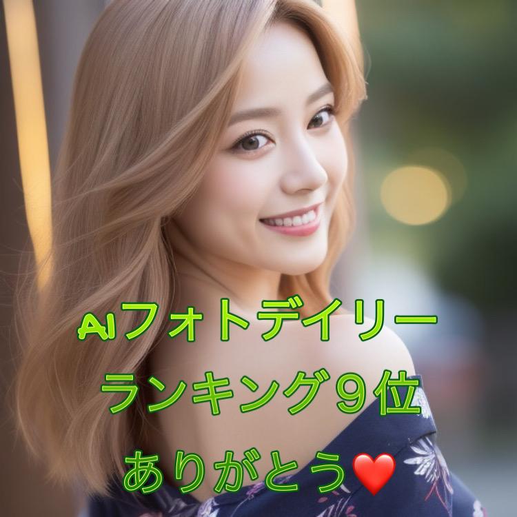 AIフォトデイリーランキング９位ありがとう❤️