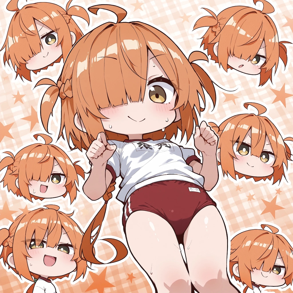 せっかくだから赤のブルマでSD化の目隠れちゃん☆
