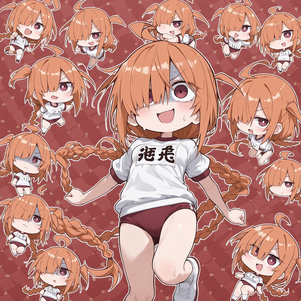 せっかくだから赤のブルマでSD化の目隠れちゃん☆
