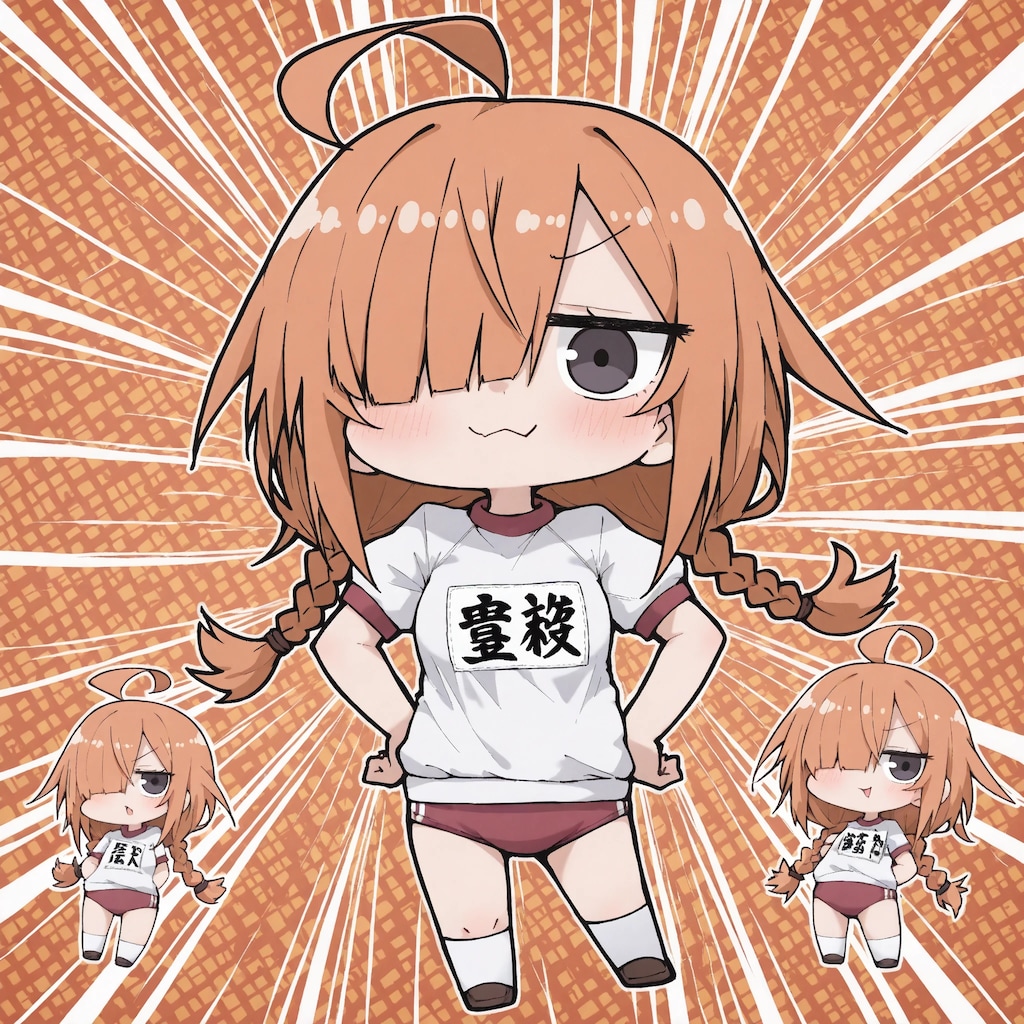 せっかくだから赤のブルマでSD化の目隠れちゃん☆