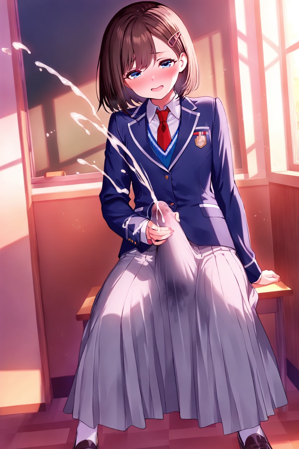 Student council president enjoying her new cock
