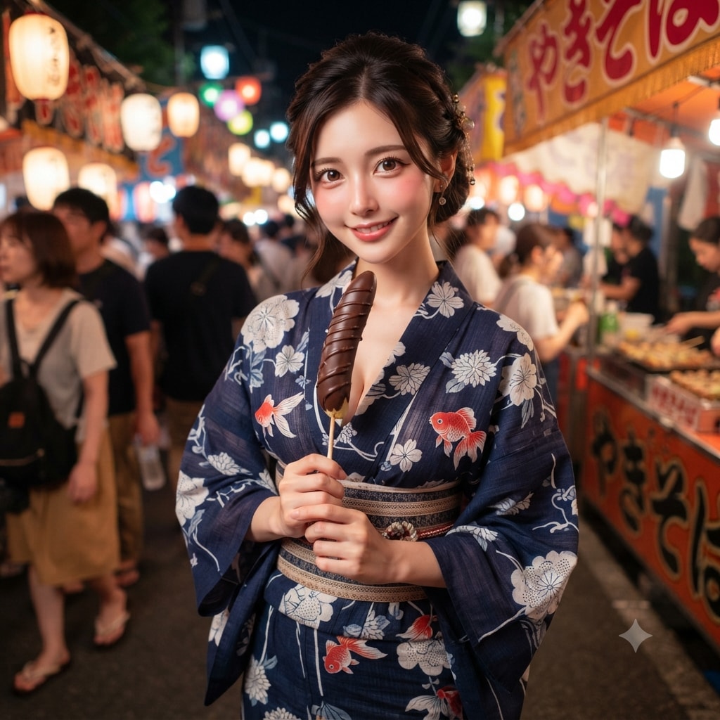 縁日で見つけた浴衣美人