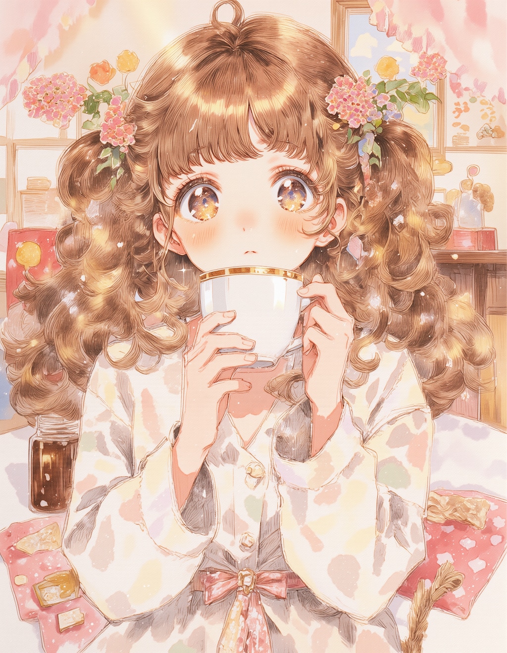 パジャマでコーヒー