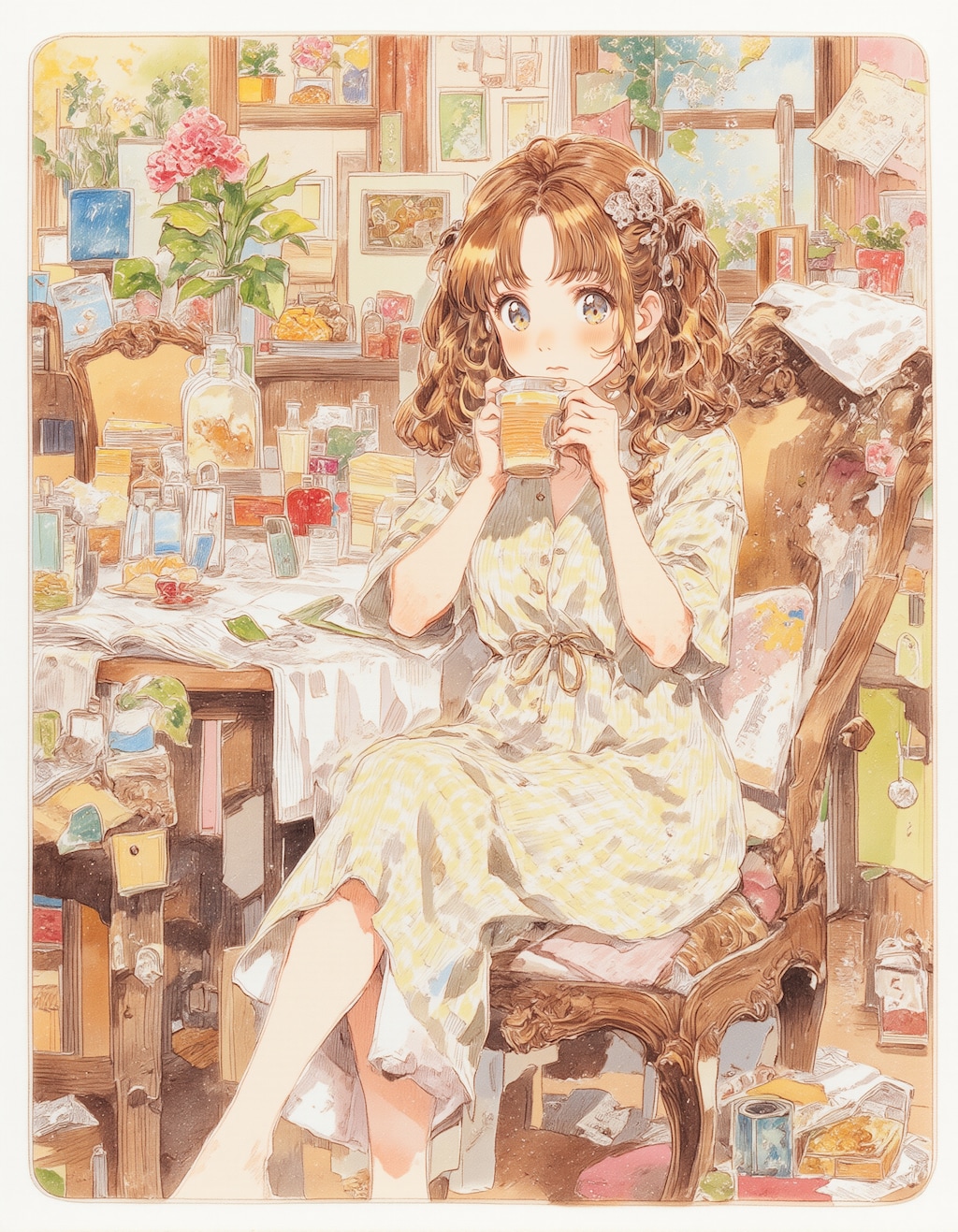 パジャマでコーヒー