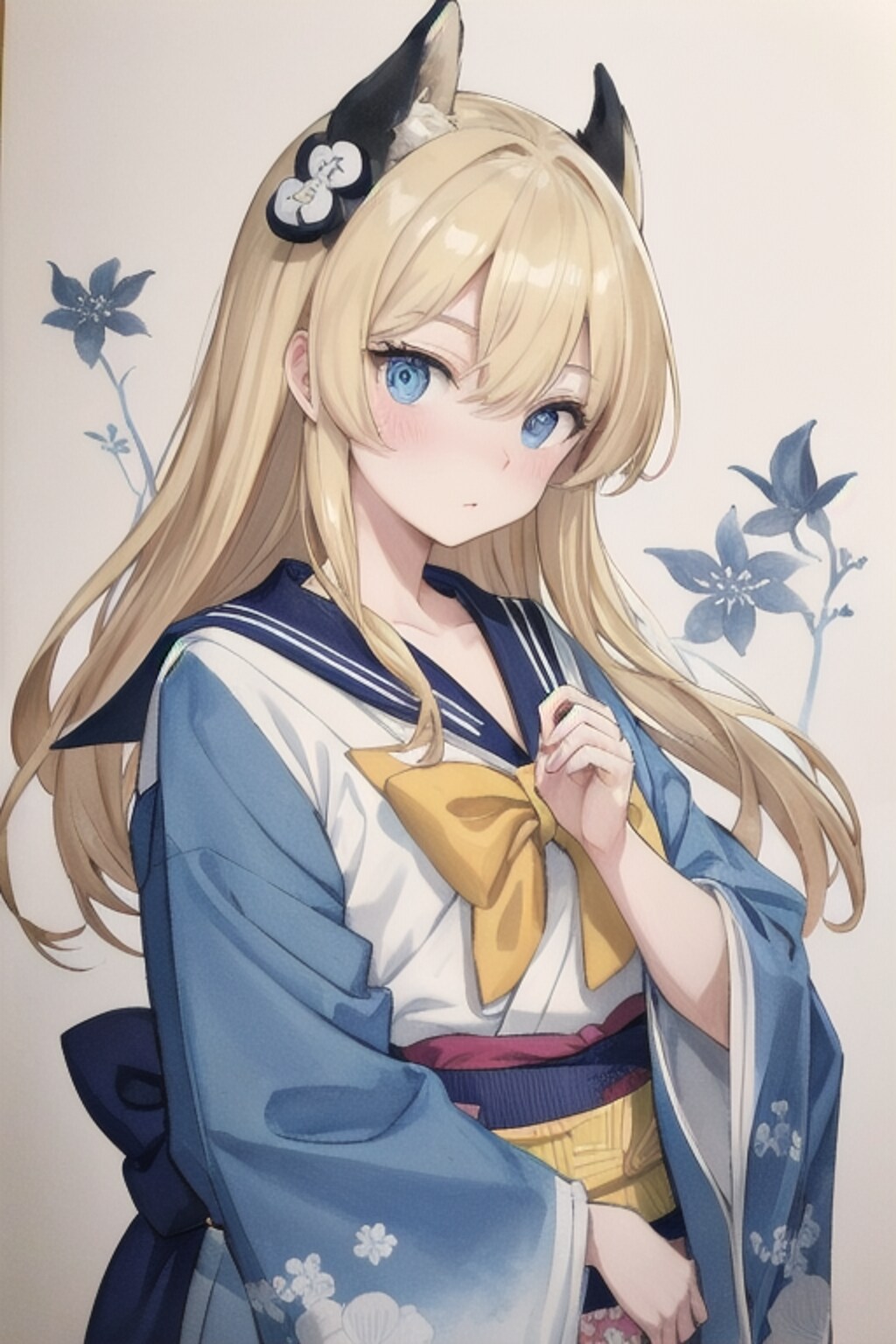 セーラー服っぽい和服とボツ画像