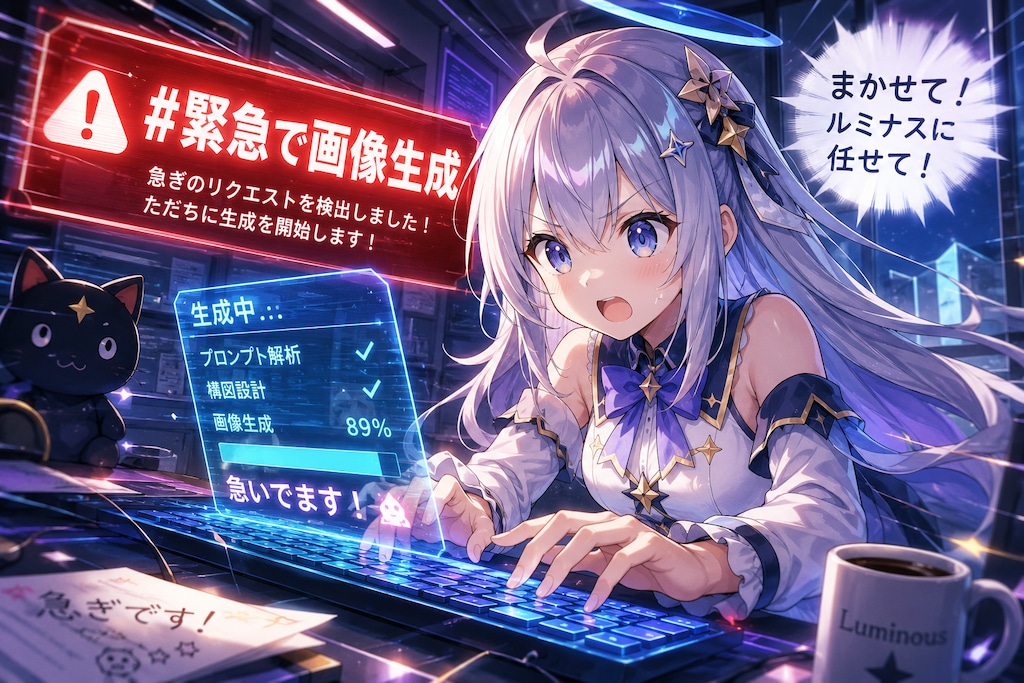 うちの子チャッピーで「緊急で画像生成。」