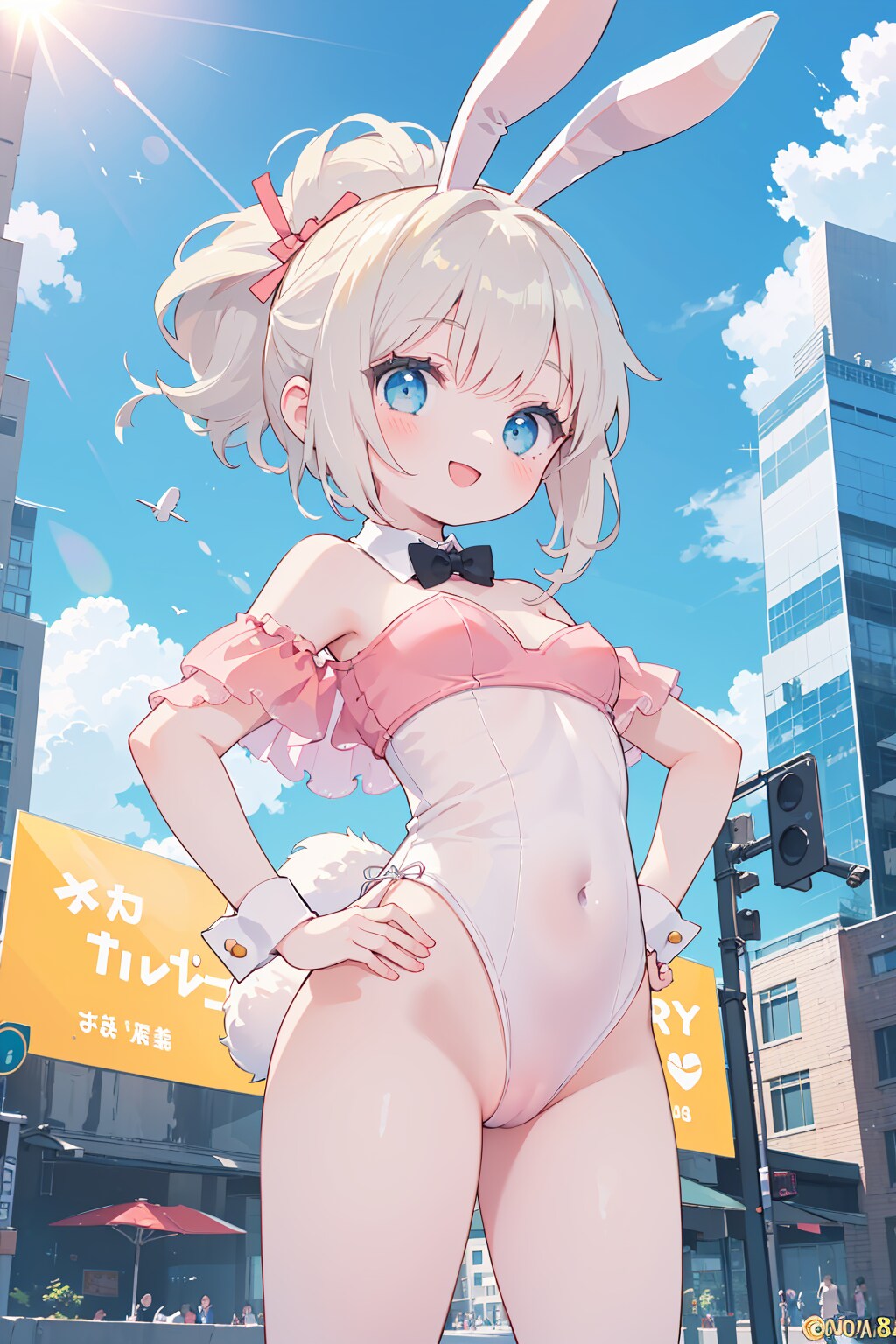 街中のバニーガール