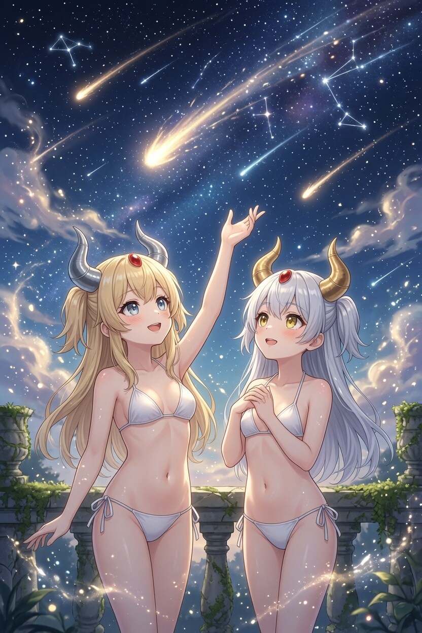 真夏の空の神話を 横切る 流星群