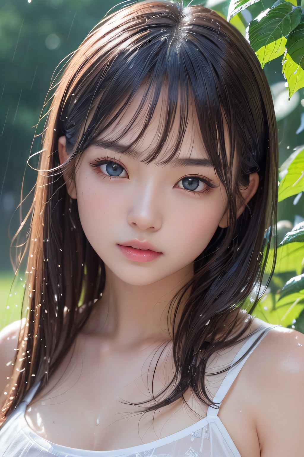 夏の庭、通り雨