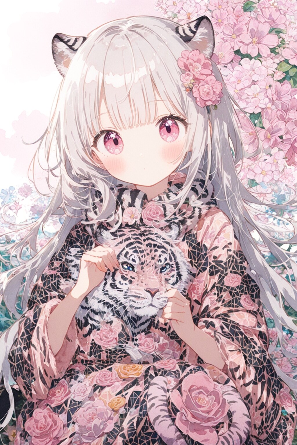 タイガーコスチューム 桃 | の人気AIイラスト・グラビア