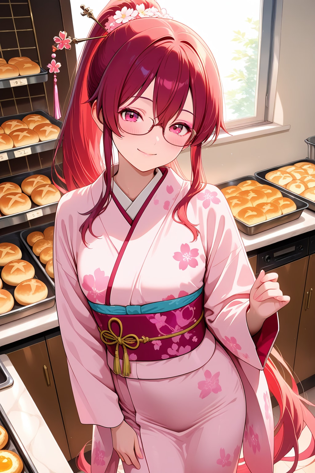 本日のパン屋さんは着物DAY