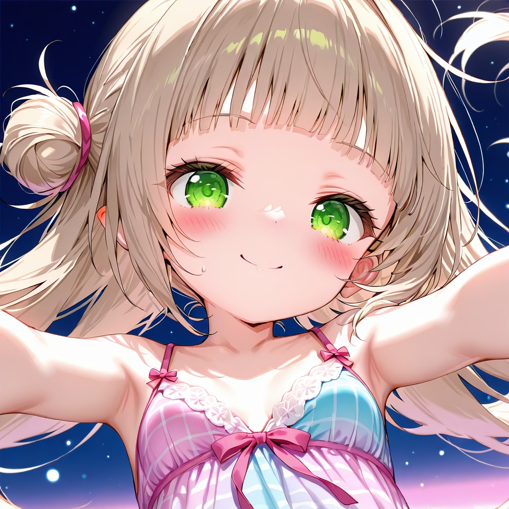 シミーズドレスを着た女児