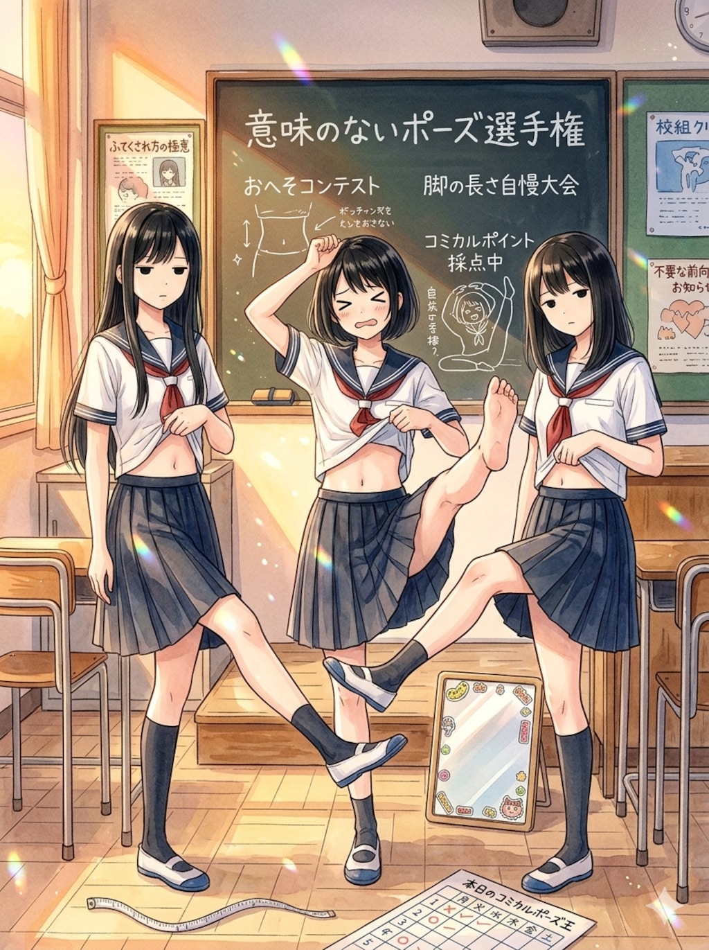美脚とおへそ