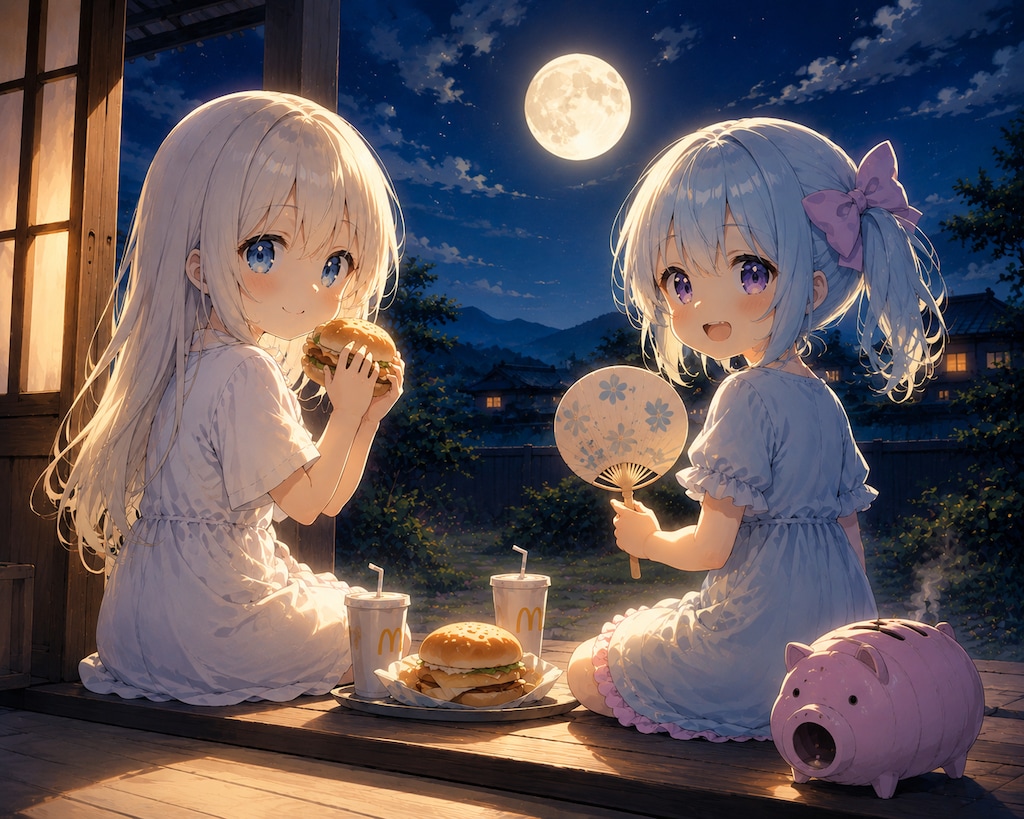ふたりで月見バーガー🌕🍔