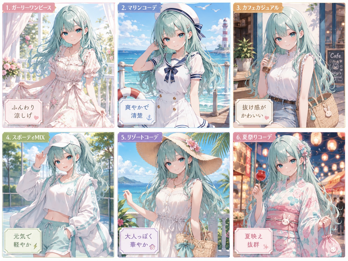 初香ちゃんの夏のコーディネート集