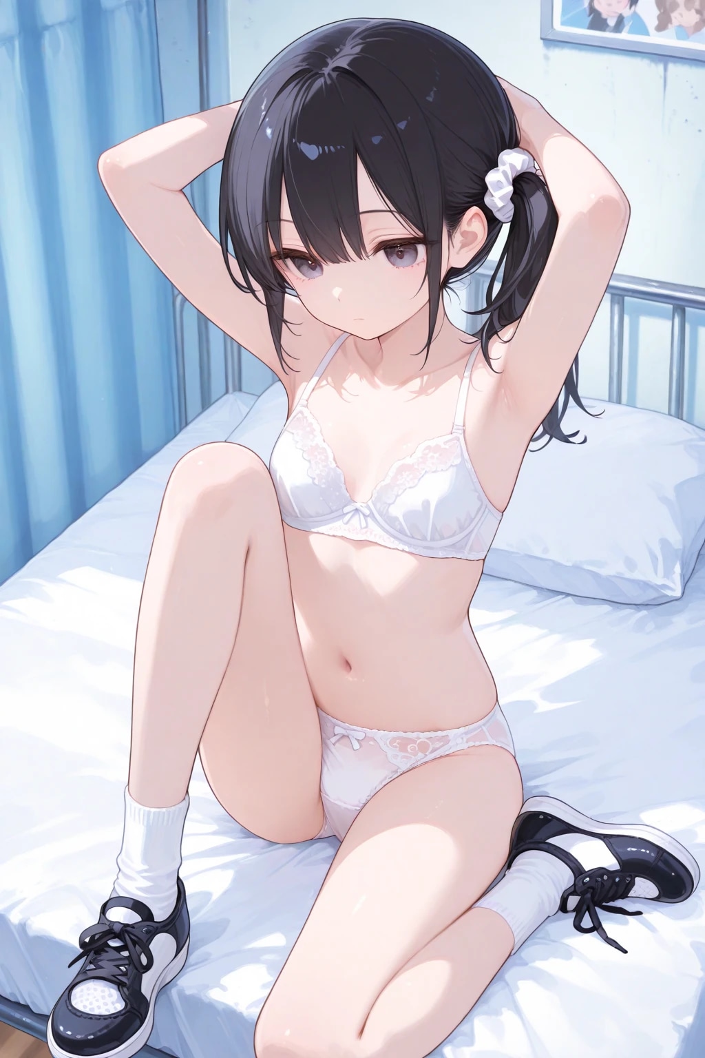 ベッドで下着の女の子