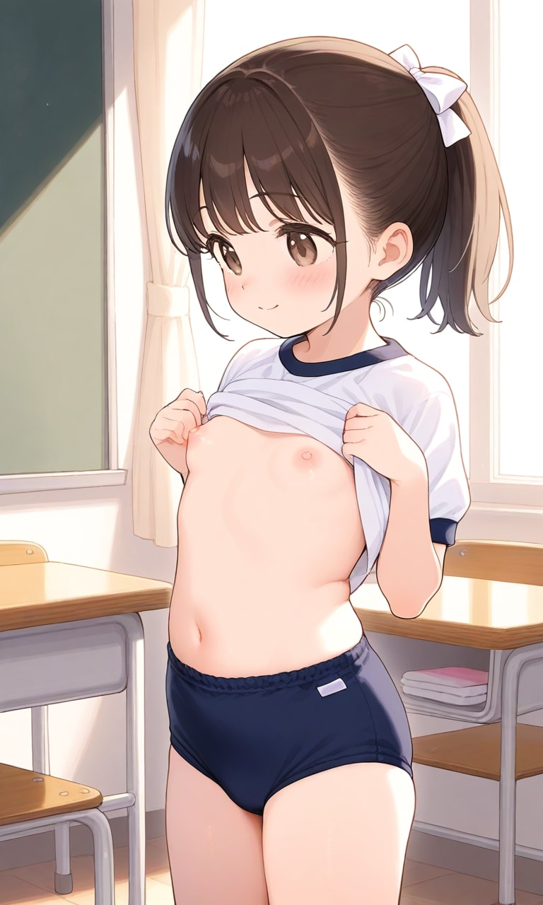 肌着なしブルマっ娘のお着替え