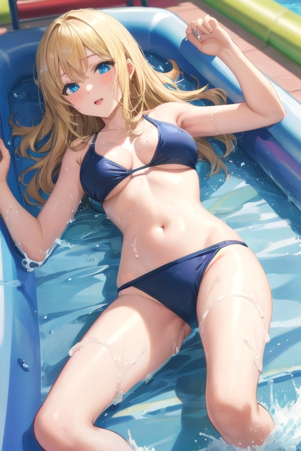 お前…暑いからって、そりゃ子供用やろ…まだ水溜まってねーし