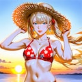 麦わら花柄ビキニ 7枚目