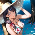 麦わら花柄ビキニ 4枚目