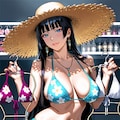 麦わら花柄ビキニ 3枚目