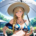 麦わら花柄ビキニ 10枚目