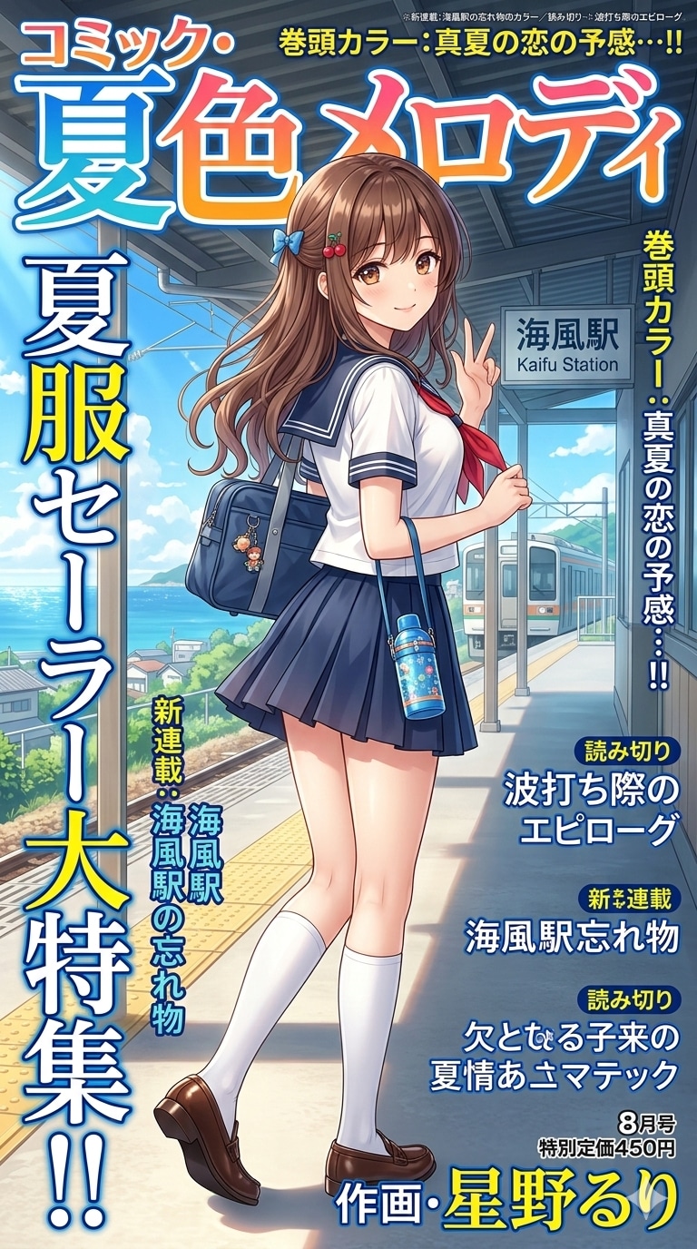 セーラー服専門コミック雑誌表紙 | の人気AIイラスト・グラビア