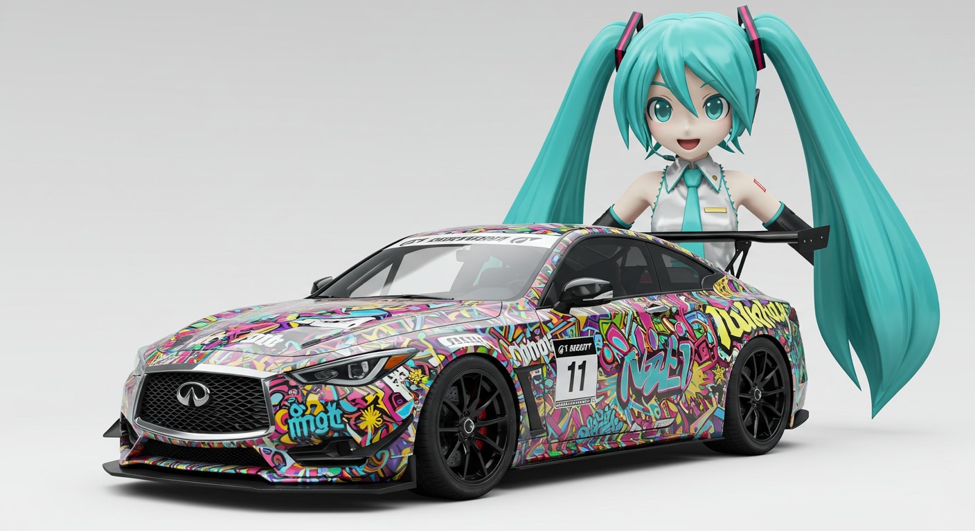 初音ミクとインフィニティクーペ | の人気AIイラスト・グラビア