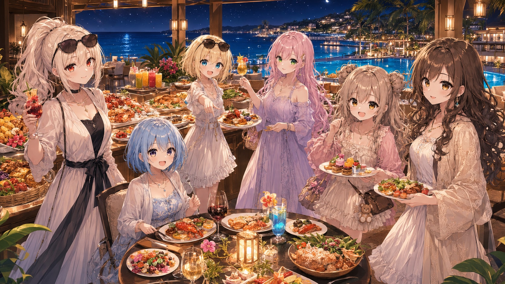夜景きらめくリゾートディナータイム🌙🍽️