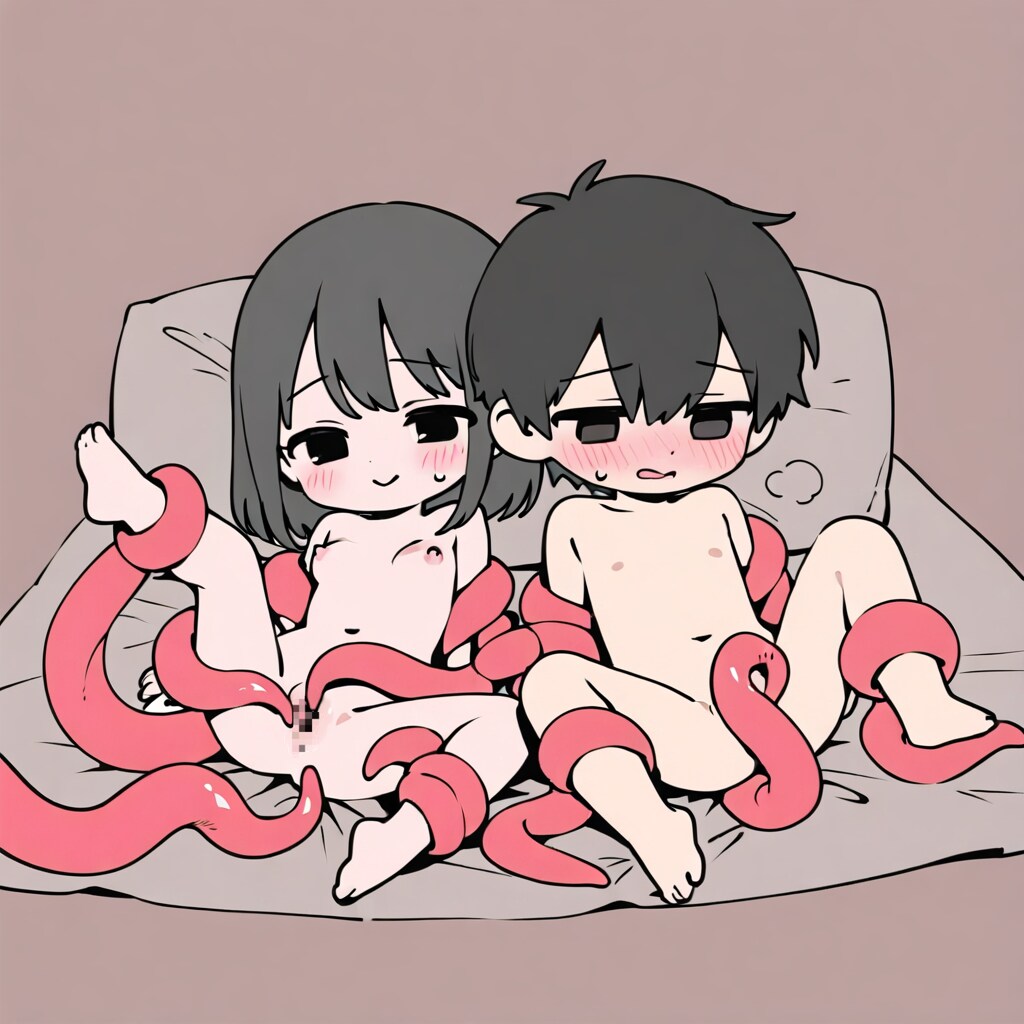 カップルと触手