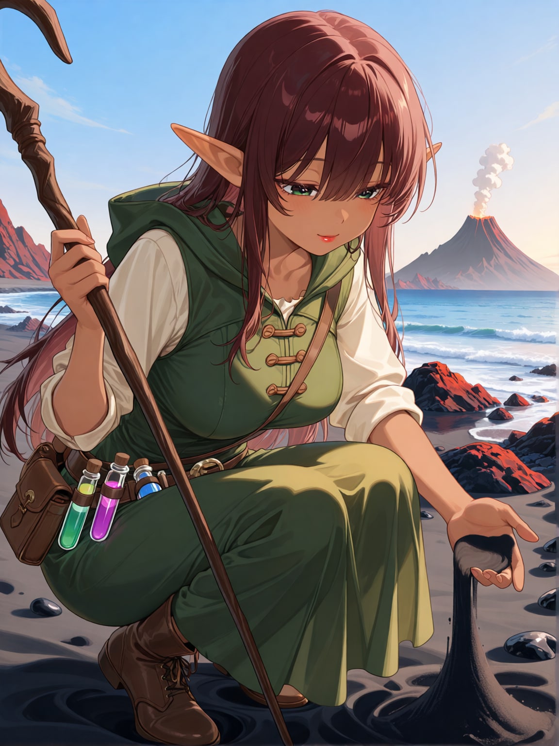 黒い砂浜