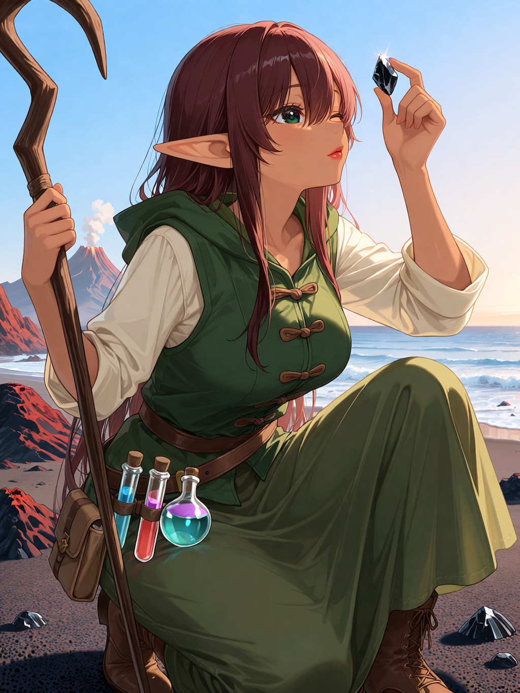 黒い砂浜