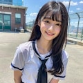 しゃがみセーラー服女子① 6枚目