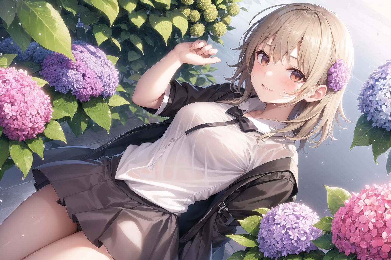 紫陽花のある風景