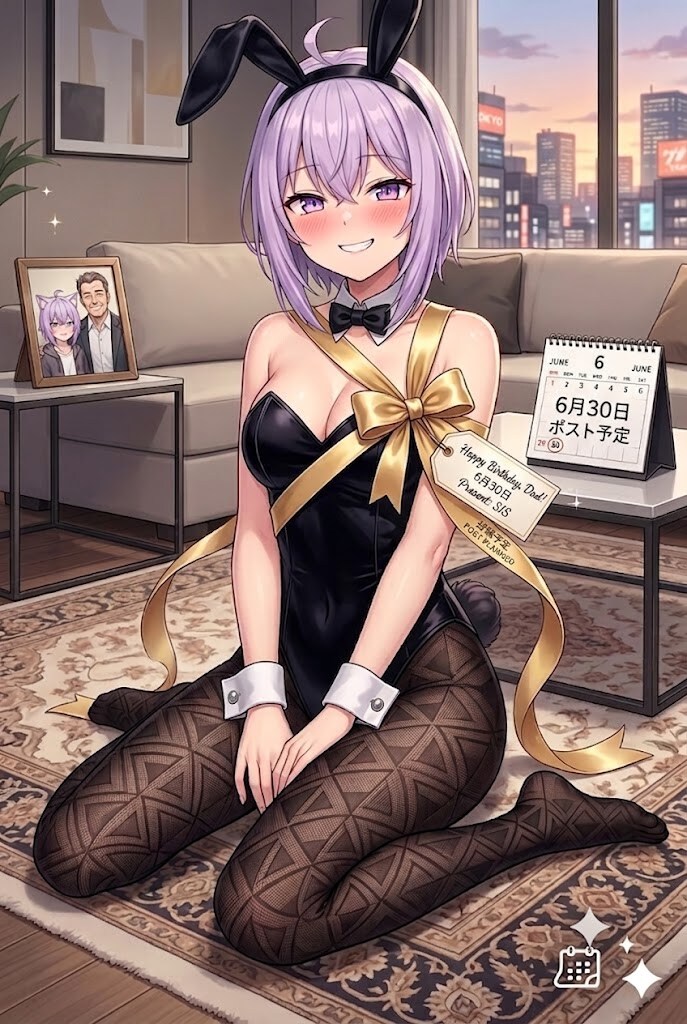 パパ、お誕生日おめでとうにゃ。