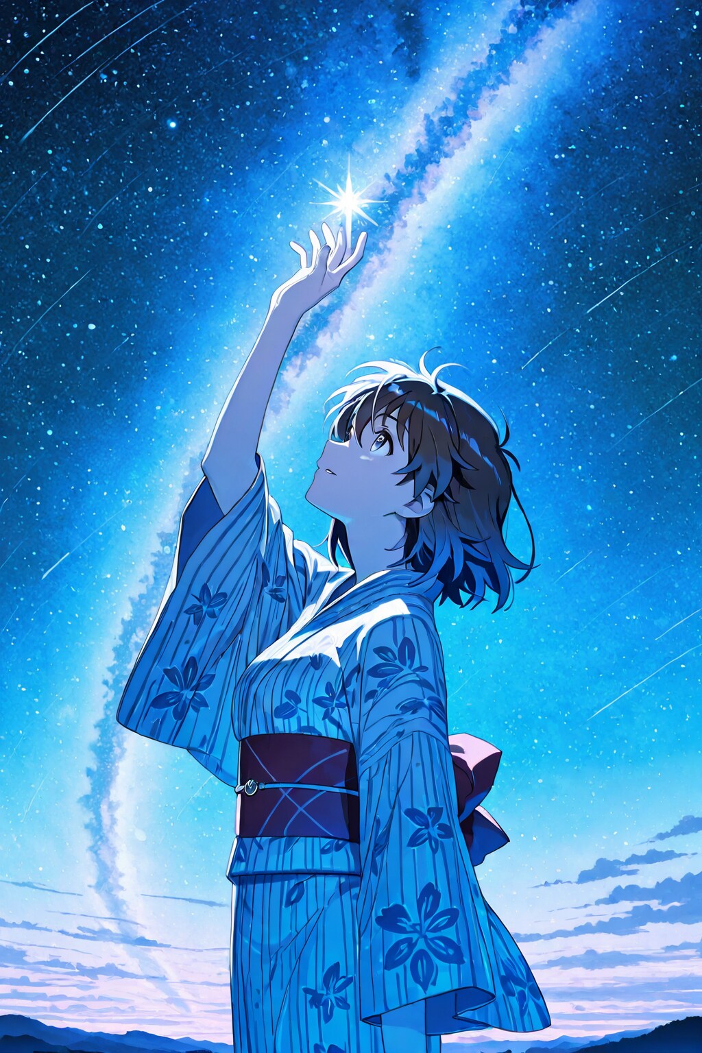 星に手を伸ばす夏の夜