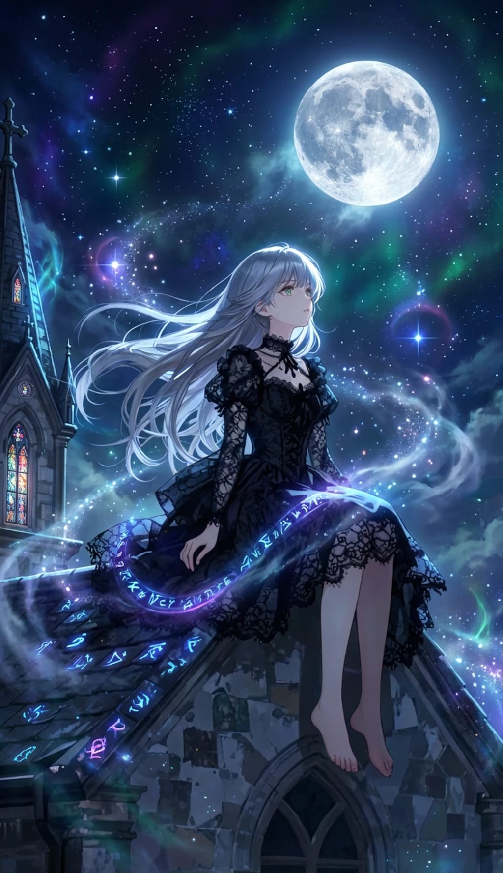 教会の屋根に佇む