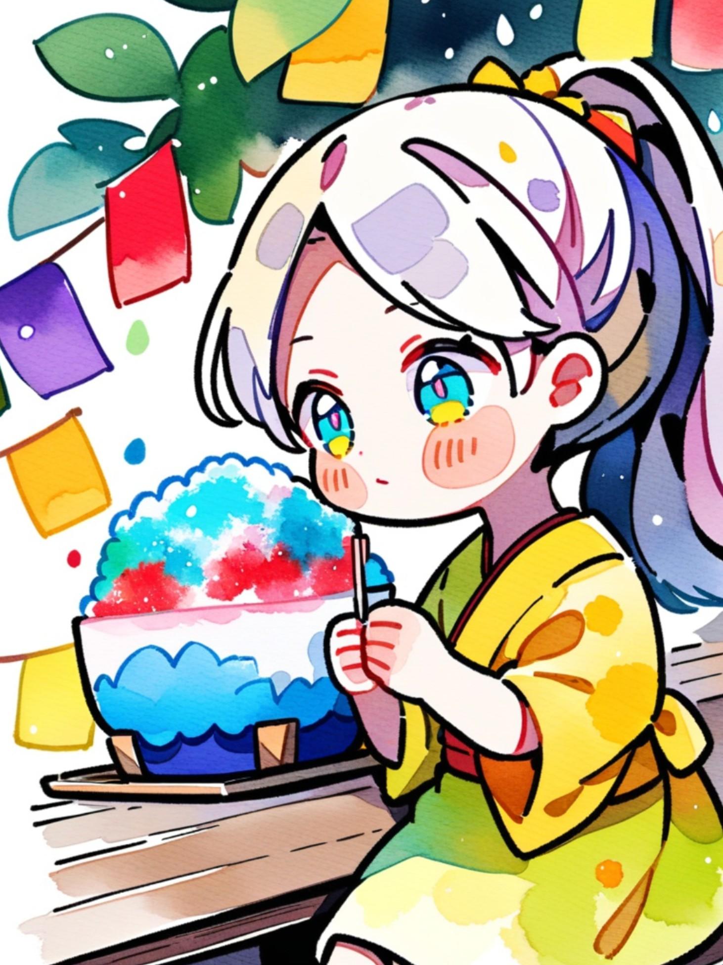 七夕の白髪ちゃん | の人気AIイラスト・グラビア