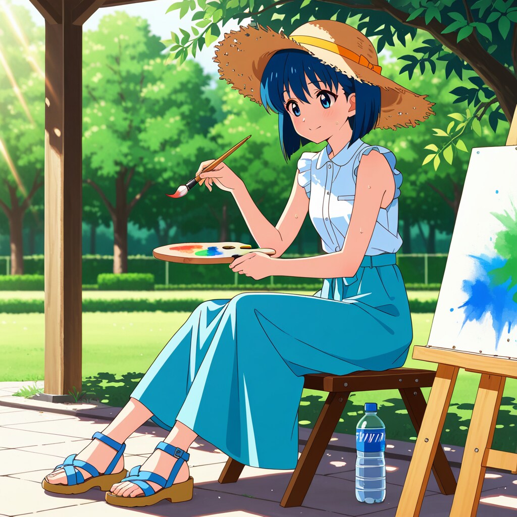 木陰のキャンバス、ひと足早い秋色 | の人気AIイラスト・グラビア